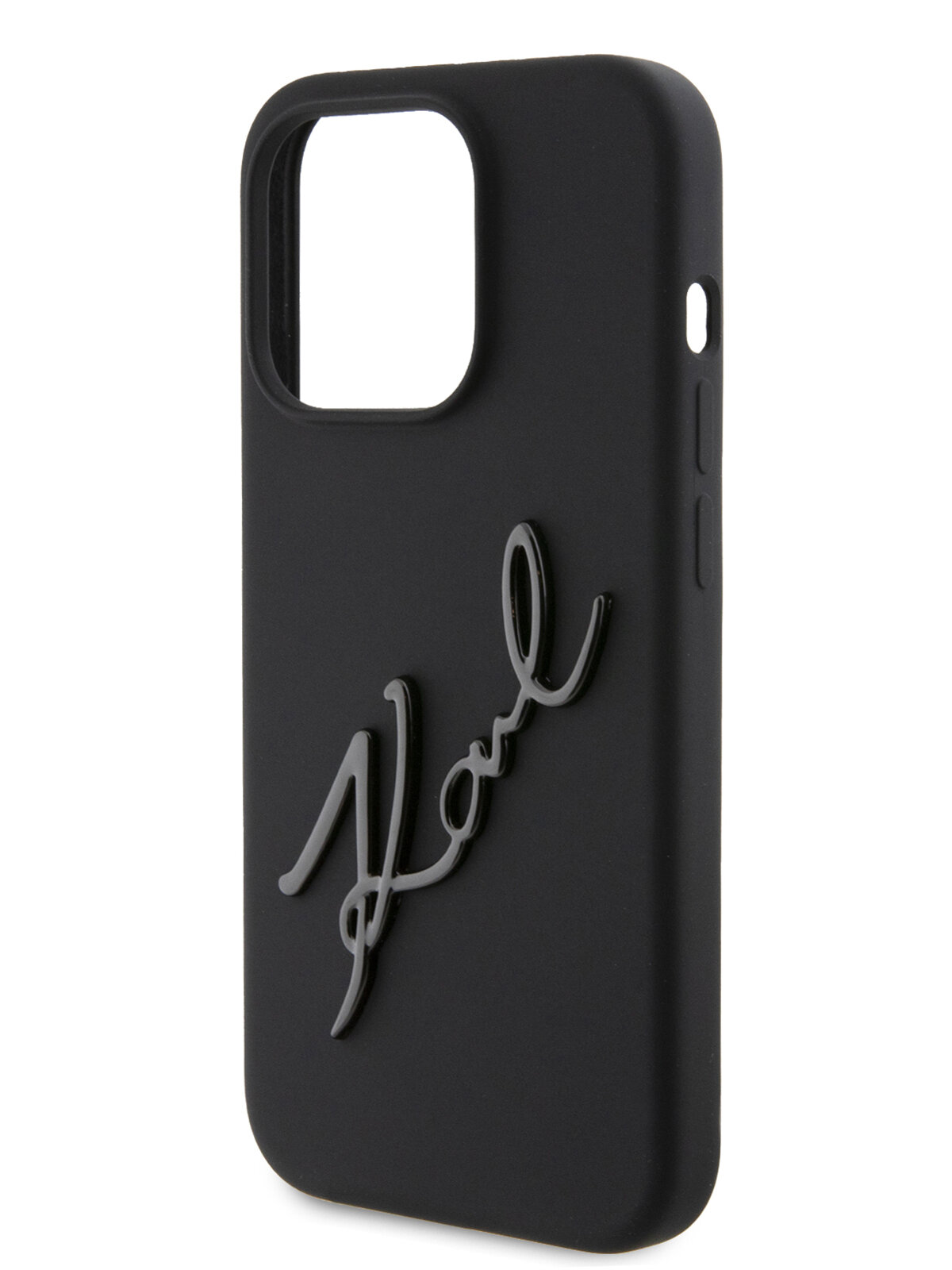 Lagerfeld для iPhone 15 Pro чехол Liquid Silicone Metal Autograph Hard Black