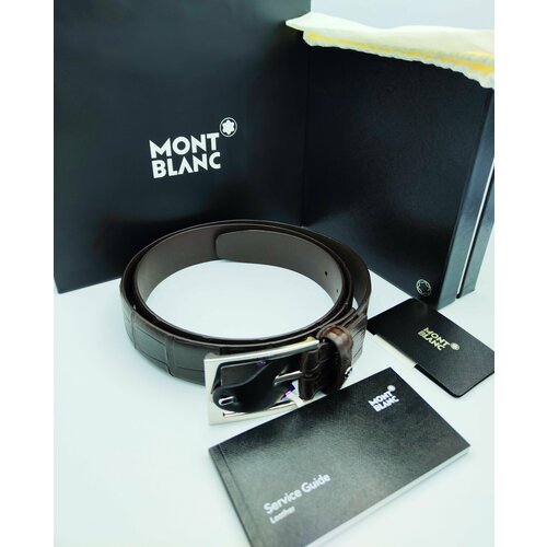 фото Ремень montblanc, размер 120, коричневый