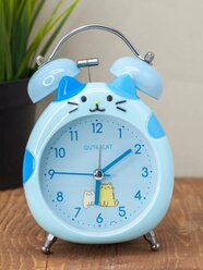 Часы настольные с будильником Cat blue