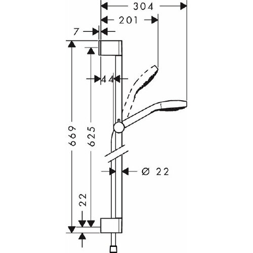 Hansgrohe Душевой гарнитур Hansgrohe Croma Select S 26560400 душевой гарнитур hansgrohe croma 100 1jet unica c 27717000 хром хром 1600 мм