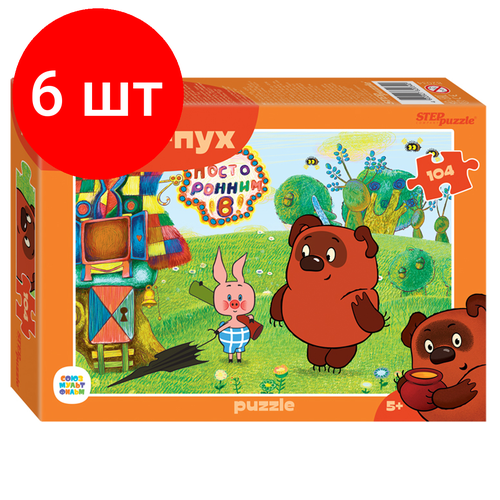 Комплект 6 шт, Пазл 104 эл. Step Puzzle Винни-Пух пазл 104 винни пух 82034 step puzzle