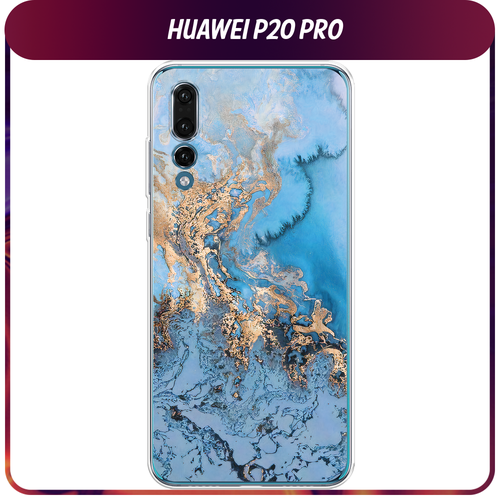 Силиконовый чехол на Huawei P20 Pro / Хуавей P20 Про Морозная лавина синяя