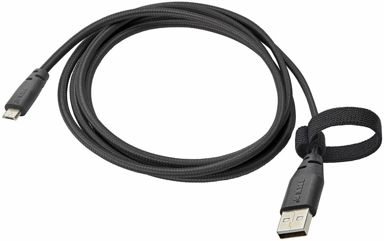 Кабель micro USB IKEA 15м темно-серый