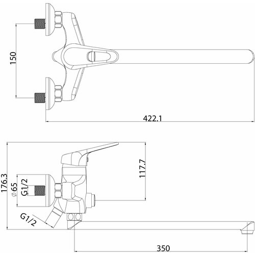 Смеситель Lemark Luna LM4157C универсальный