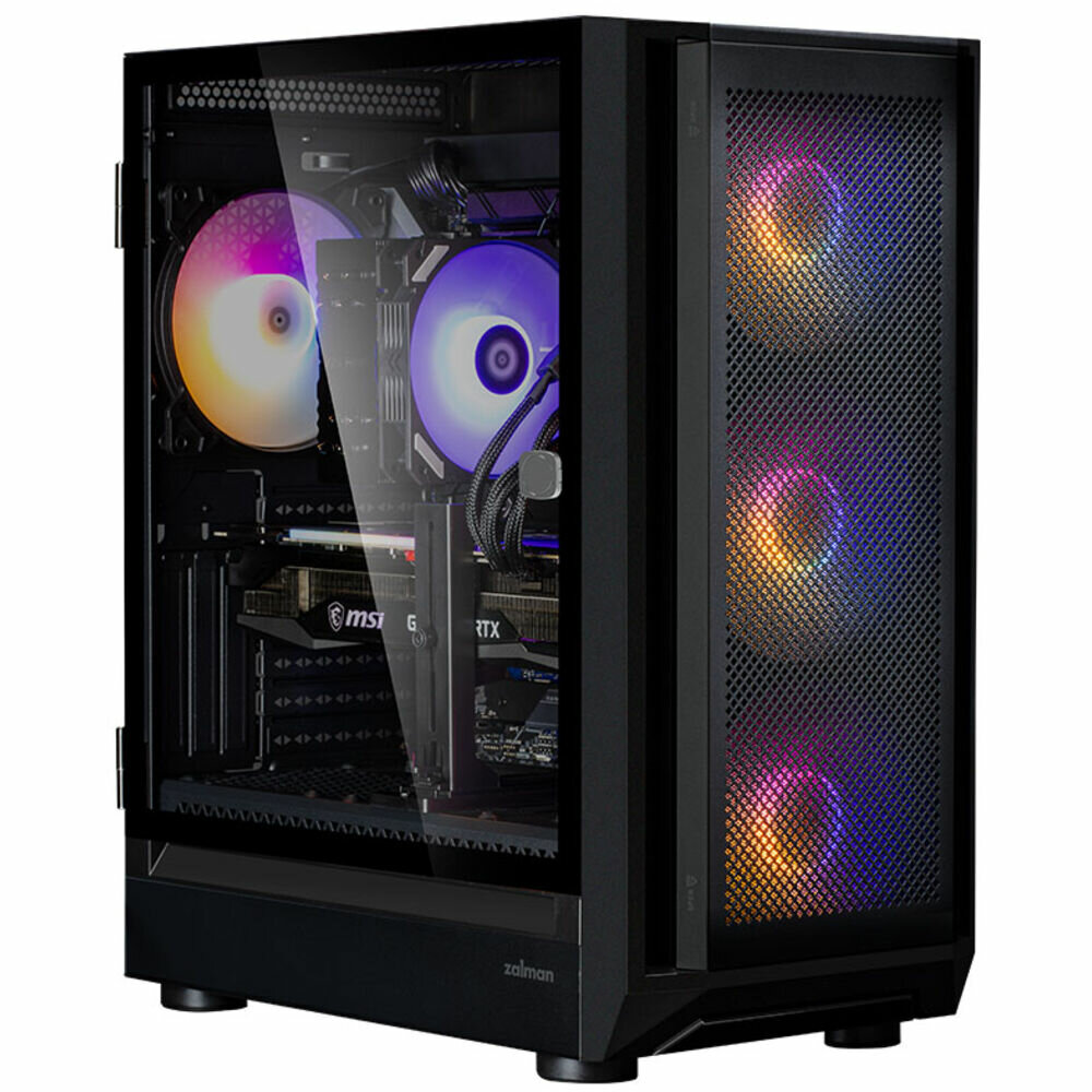 Корпус MidiTower Zalman I6 black (ATX, без БП, RGB, USB2.0 Type-A + USB3.0 Type-A + USB3.2 Type-C) (Zalman I4)