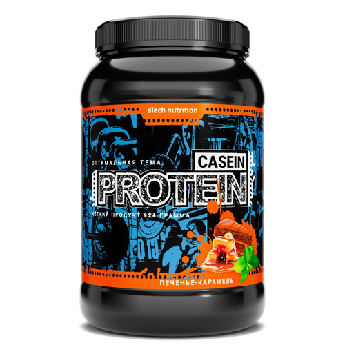 фото Протеин atech nutrition casein protein 100%, 924 гр., печенье и карамель