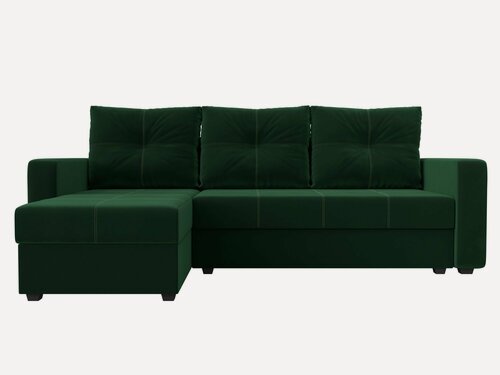 Изображение товара Диван угловой Ливерпуль Лайт левый угол, велюр зеленый