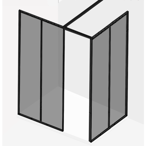 Душевое ограждение Jacob Delafon Nouvelle Vague 80 боковая стенка 80 тонированое/черный