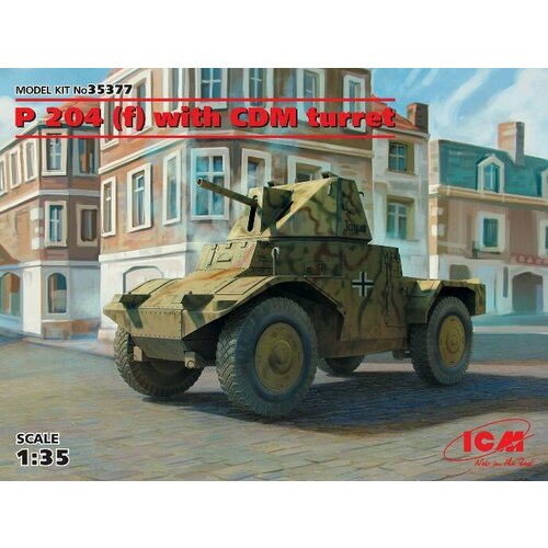 35377 ICM Бронеавтомобиль Panzerspahwagen P 204 (f) с башней 1/35 icm сборная модель panzerspahwagen p 204 f железнодорожный германский бронеавтомобиль ii мв 1 35