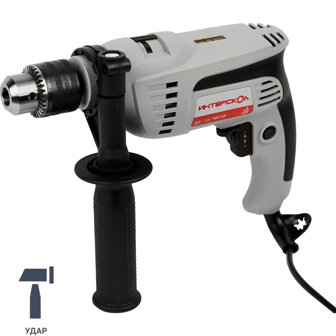 фото Дрель сетевая ударная Интерскол ДУ-13/780ЭР, 780 Вт