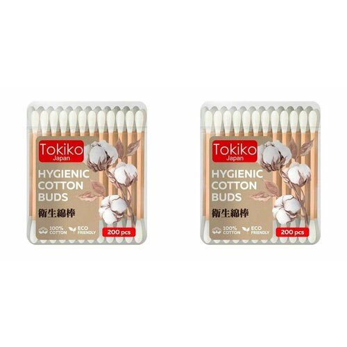Tokiko Ватные палочки бамбук, 200 шт в уп, 2 упак