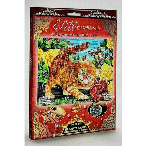 Набор для творчества Лапландия Картина из страз Elite DIAMOND Эконом Рыжий Котенок