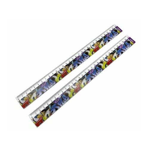 Линейка 30 см. пластиковая INTELLIGENT CD-127-2 