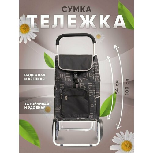 Сумка-тележка 825 черн, 50 л, 46х100х27 см, ручная кладь, черный сумка тележка 827 коричневый 50 л 46х100х27 см ручная кладь коричневый