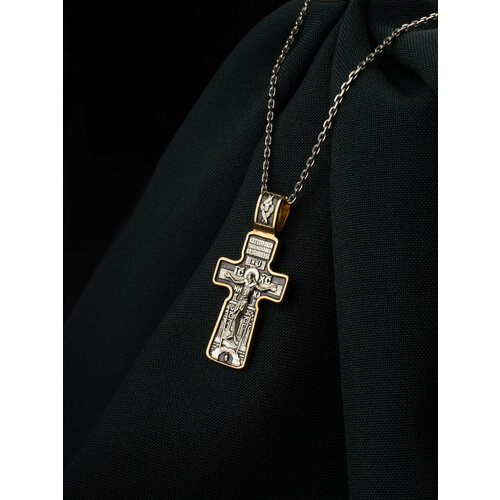 Крестик Вознесенский ювелирный завод, серебро, 925 проба, золочение, размер 2.6 см.