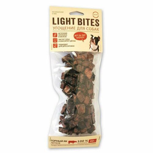 Лакомство для собак LIGHT BITES Конское легкое 40г LB0006