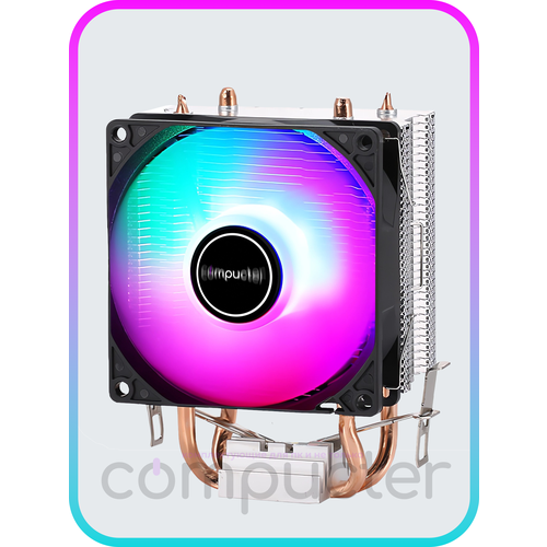 Кулер для процессора башенный с RGB подсветкой, 90 мм фиолетовый