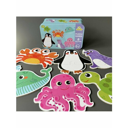 Макси пазлы для малышей в железной баночке