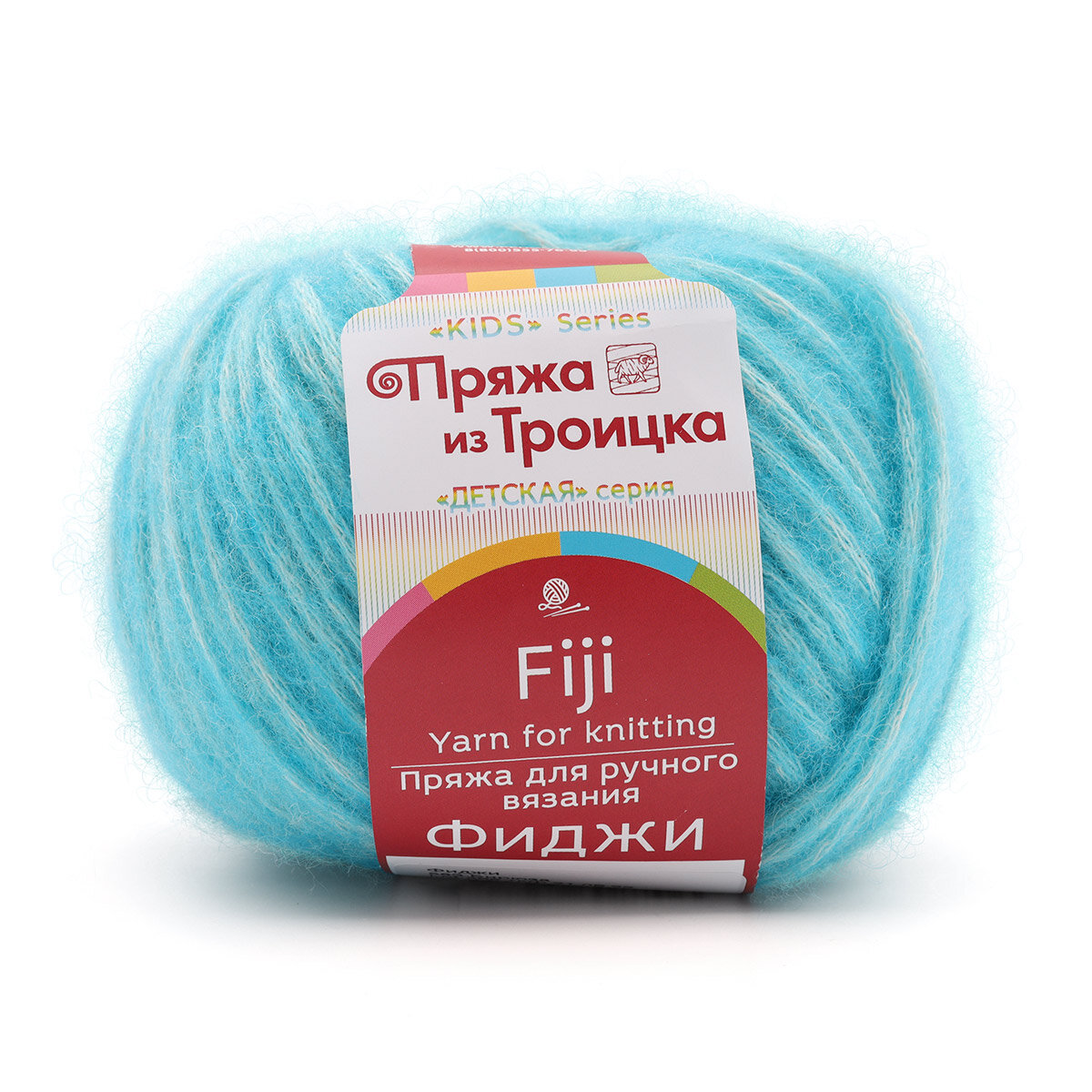 Пряжа для вязания из Троицка 'Фиджи' 50гр. 95м. (20% мериносовая шерсть, 60% хлопок, 20% акрил) (583 бирюза), 5 мотков