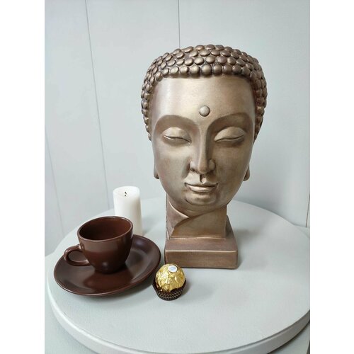 Статуэтка кашпо большая, голова будда для интерьера 