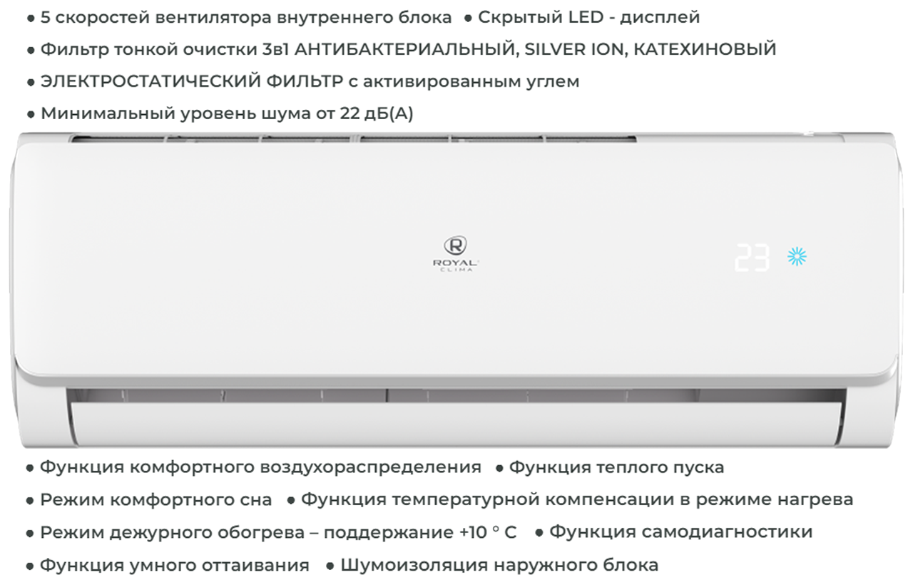 Сплит-система Royal Clima Nobile RC-NB35HN, для помещений площадью до 33 м2 - фотография № 4