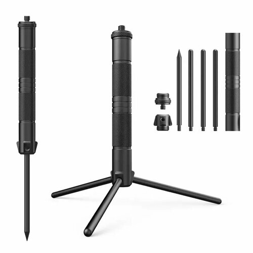 Трипод/Малый алюминиевый штатив Foldable Aluminum Mini Tripod для кемпинга черный