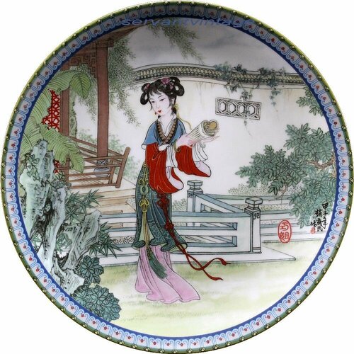 Chiao-chieh коллекционная декоративная настенная винтажная тарелка из серии Красавицы красного особняка