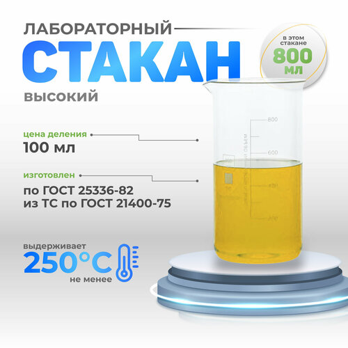 Стакан В-1-400 высокий, с делениями и носиком