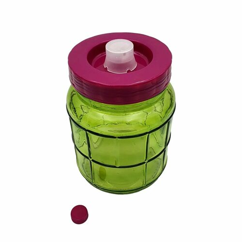 Банка с гидрозатвором стеклянная 5 литров / Цвет стекла : зеленый / Крышка винтовая / Бутыль 5000 мл / Для хранения / Для брожения / Для браги / Для вина и настоек / Серии Bottiglia