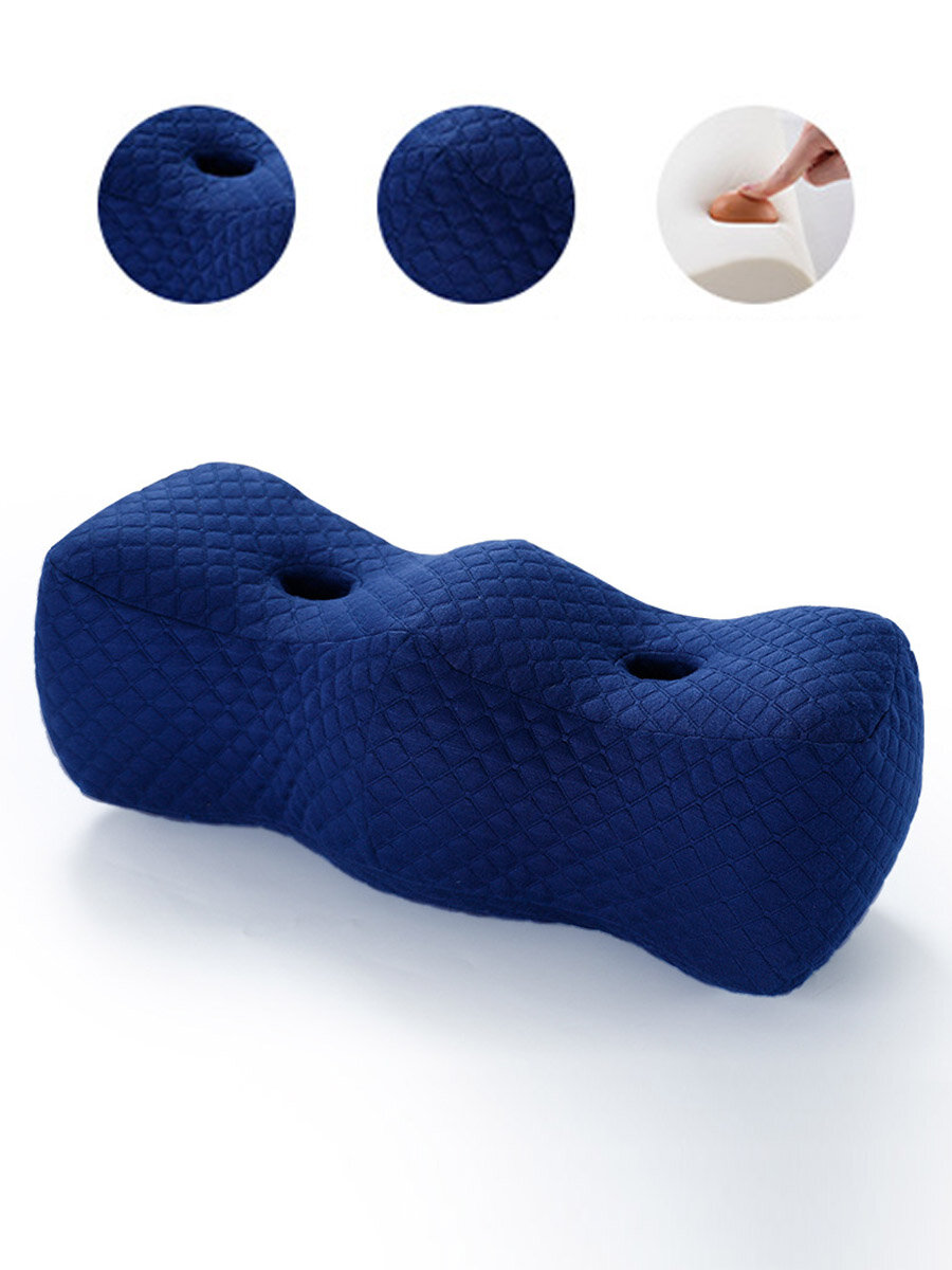 фото Подушка ортопедическая для ног и колен с эффектом памяти для сна, темно-серая сетка