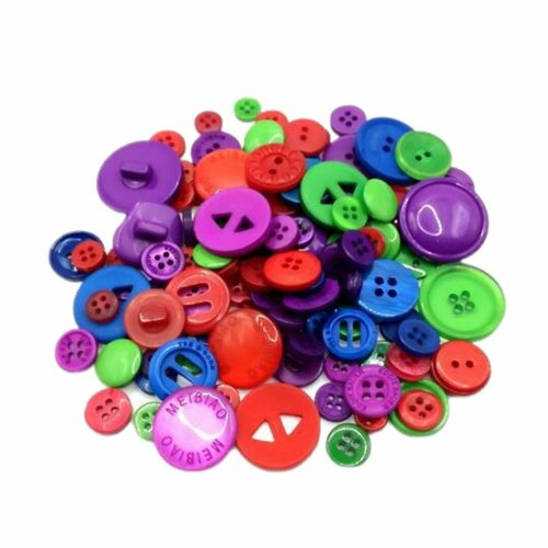 Набор пуговиц различных цветов, форм и размеров, 45 гр.