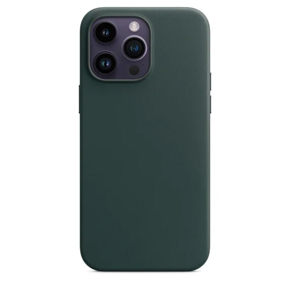Чехол Leather Case MagSafe для iPhone 14 Pro Max 6.7", темно-зеленый (2)