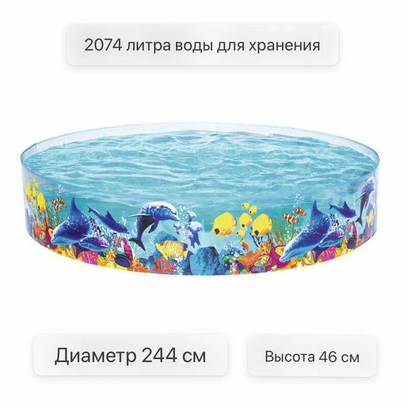 Бассейн каркасный круглый Bestway Steel Pro 244х46 см 2074 л