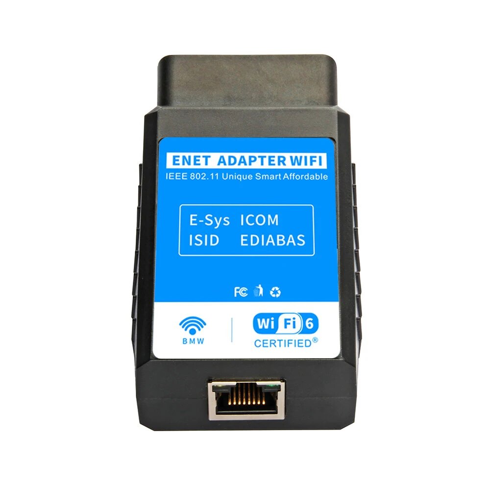 Адаптер Enet Wi-Fi для BMW F/G/I серии Obd2 Wi-Fi CarPlay, совместимый с BimmerCode, Bootmod3, MHD Работа с iOS, Android, Английский