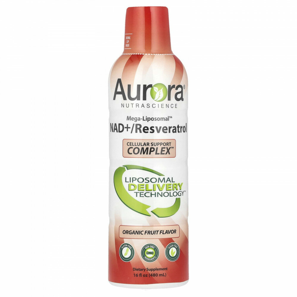 Aurora Nutrascience, Мега-липосомальный над + / ресвератрол, органические фрукты, 480 мл (16 жидк. унц.)