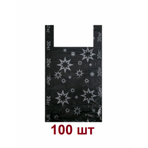 Пакет майка Звезда черный размер 36х62 плотность 11 гр 100 шт в упак 890₽