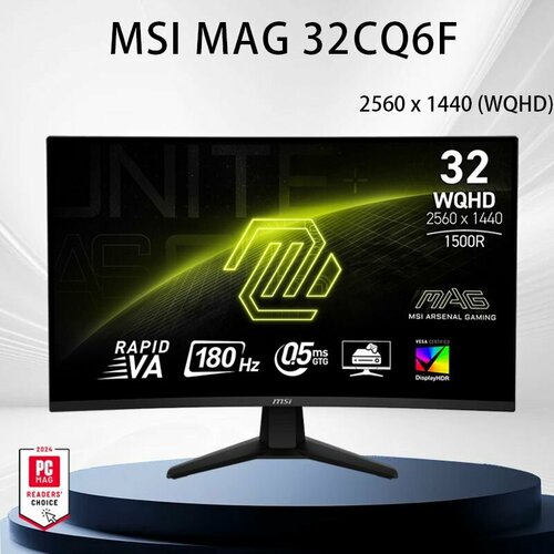 MSI 31.5" Монитор MAG 32CQ6F, черный Русская вилка