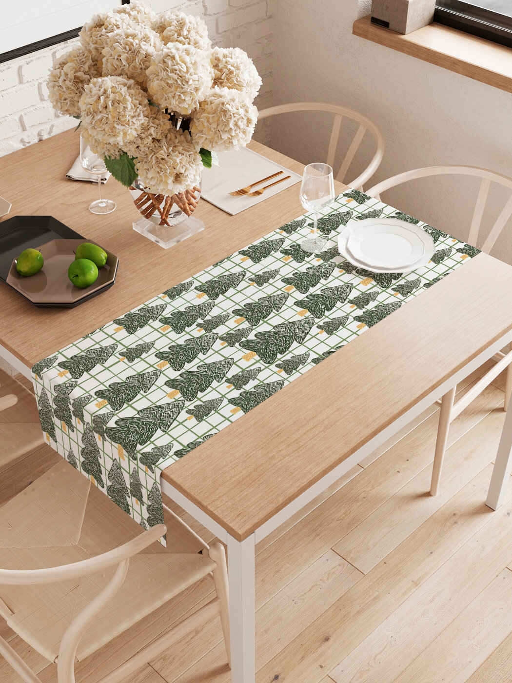 Декоративная водоотталкивающая дорожка для сервировки кухонная 145х40 