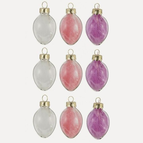 Изображение товара Яйцо пасхальное подвесное, набор 8шт 3*4см KSM-816182