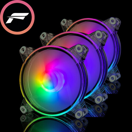 Комплект из 3 ШТ. Кулер для корпуса пк. Вентилятор для компьютера 120мм с RGB подсветкой 3-pin и Molex