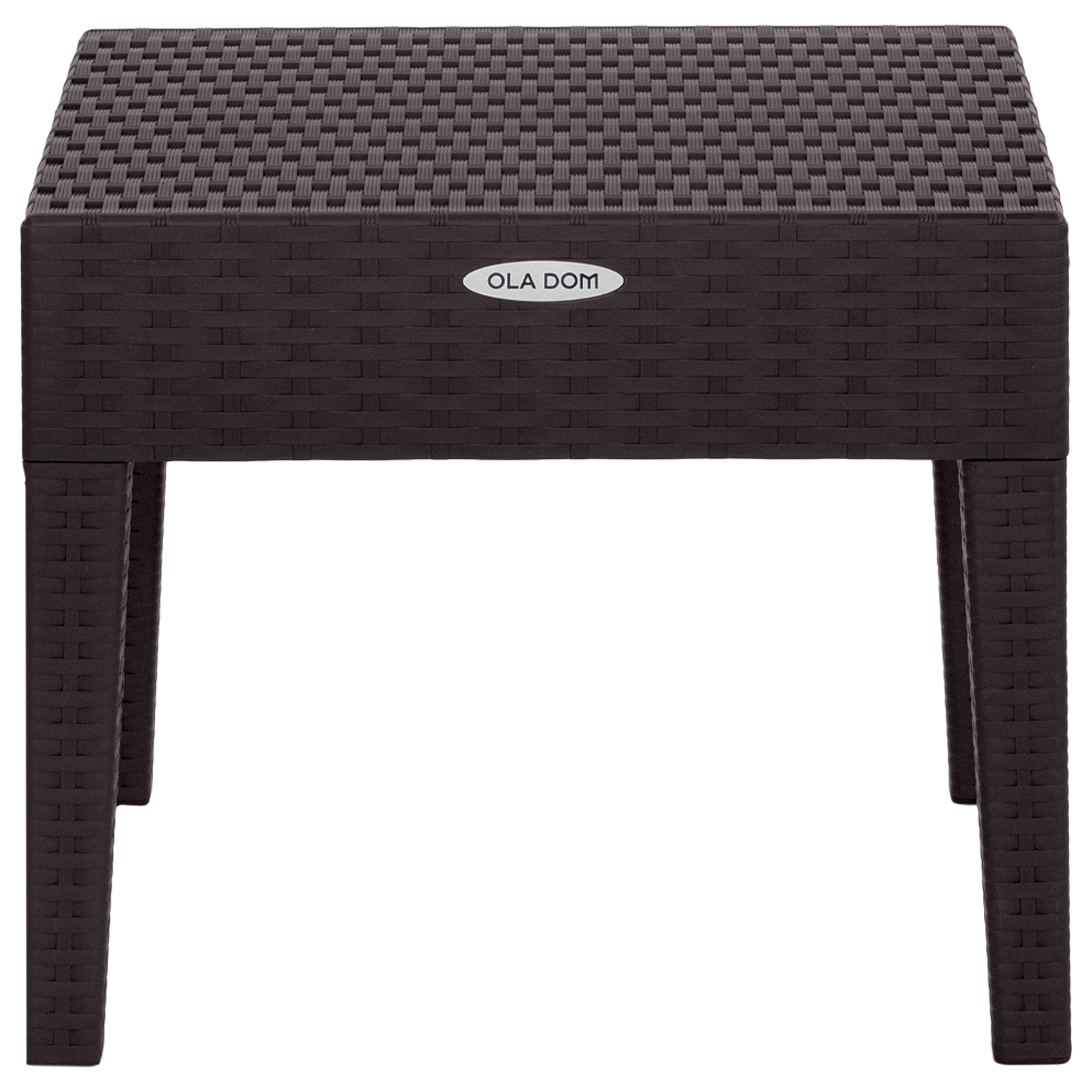 Столик журнальный OLA DOM RATTAN, пластик, коричневый, квадратный, 53 см x 46 см x 45 см