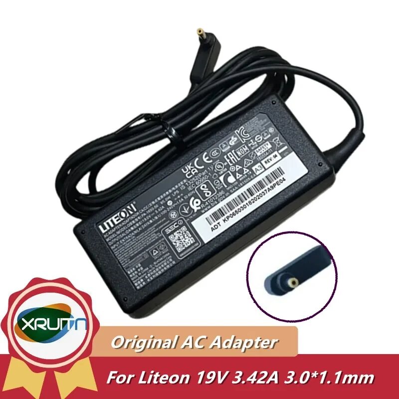 Зарядное устройство LITEON PA-1650-50 19 В 3,42 А 65 Вт 3,0x1,0 мм для ноутбука ACER, блок питания A18-065N3A, EU