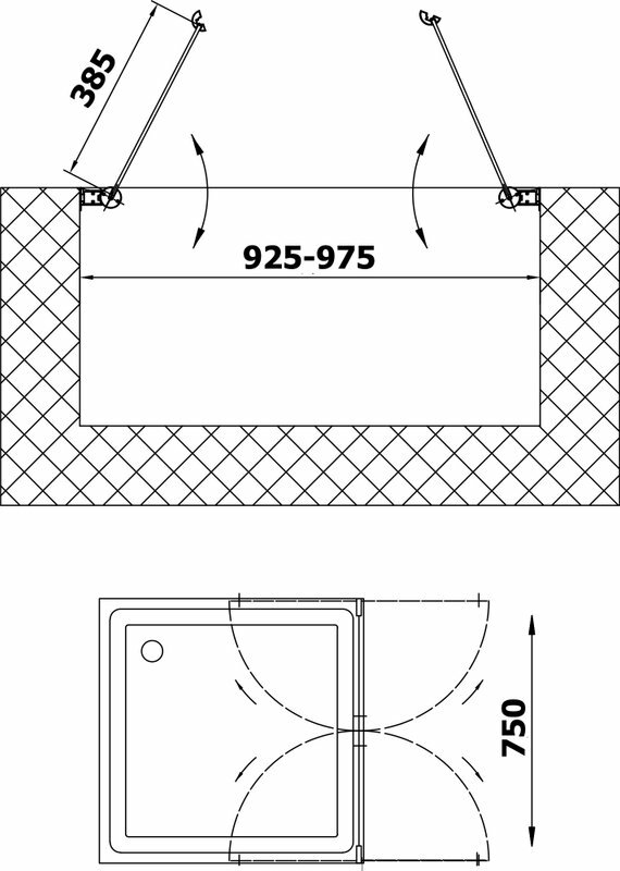 Душевая дверь в нишу Vegas Glass E2P 0095 08 10 стекло сатин, 95 - фото №7