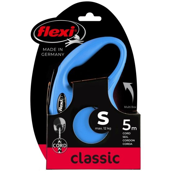 Поводок-рулетка Flexi New CLASSIC S, 5 м, 12 кг, синий