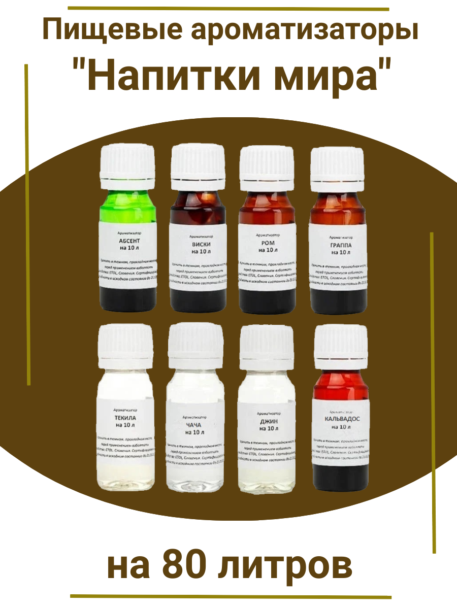 Набор вкусовых концентратов "Напитки мира" на 80 л.