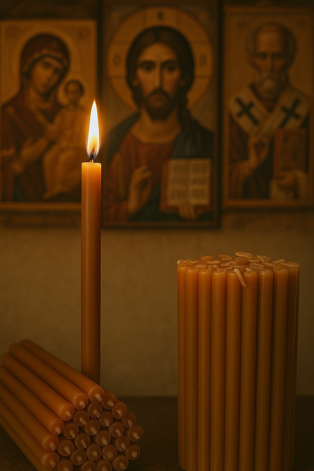 Свечи церковные восковые №20, медовые — фото 1