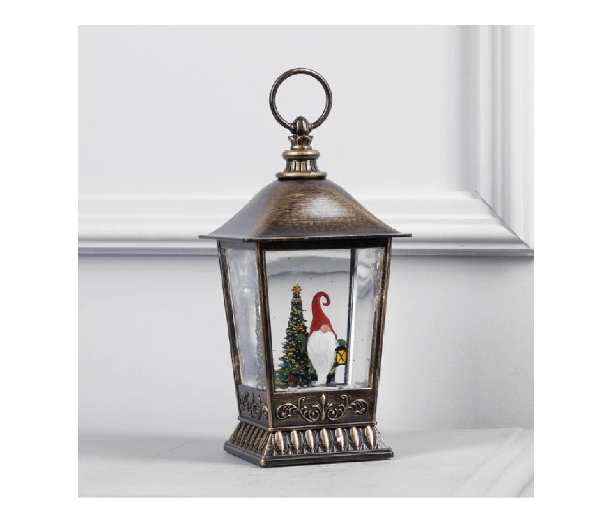 Фонарь Luazon Lighting "ГНОМ СКАНДИНАВСКИЙ" арт. 134, пластик, бронзовый/белый/зелёный