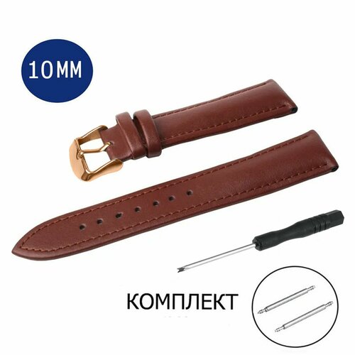 Ремешок AXIVER фактура матовая диаметр шпильки 15 мм размер 12мм темно-коричневый 1020₽