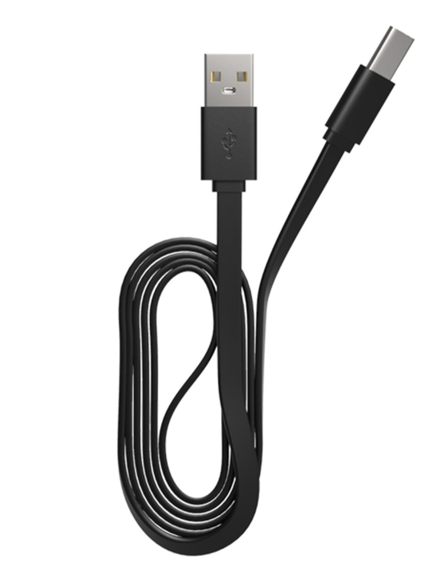 Кабель Maxvi (MC-02LF) USB-C, 1м, 2A, плоский, удлиненный разъем, черный