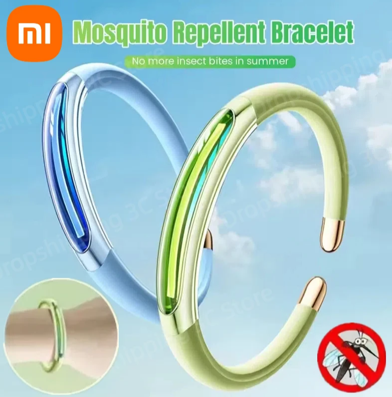 Изображение Браслет от комаров, водостойкий, силиконовый, цвет зеленый